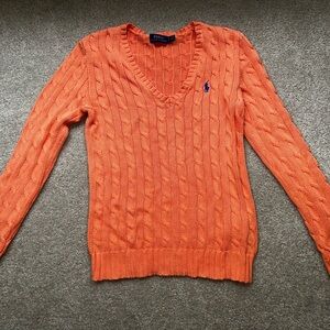 Ralph Lauren Women's V-Neck Orange Sweater